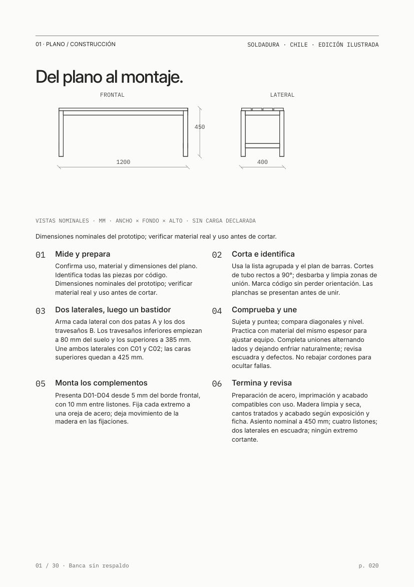Plano de un proyecto de soldadura